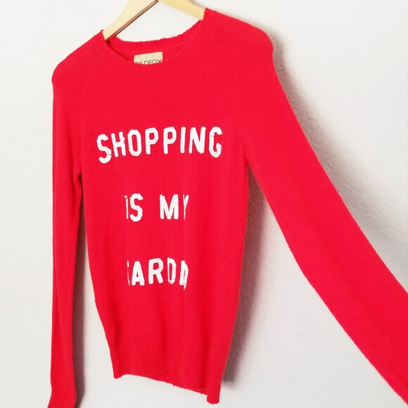 Wildfox White Label Shopping Is My Cardio Red Sweater S Jumper Angora Blend Y2K - Picture 7 of 16